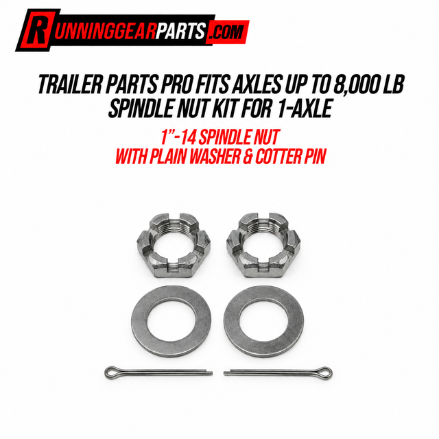  metal trailer axle spindle nut kit