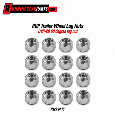 pack of 16 silver metallic trailer wheel lug nuts 