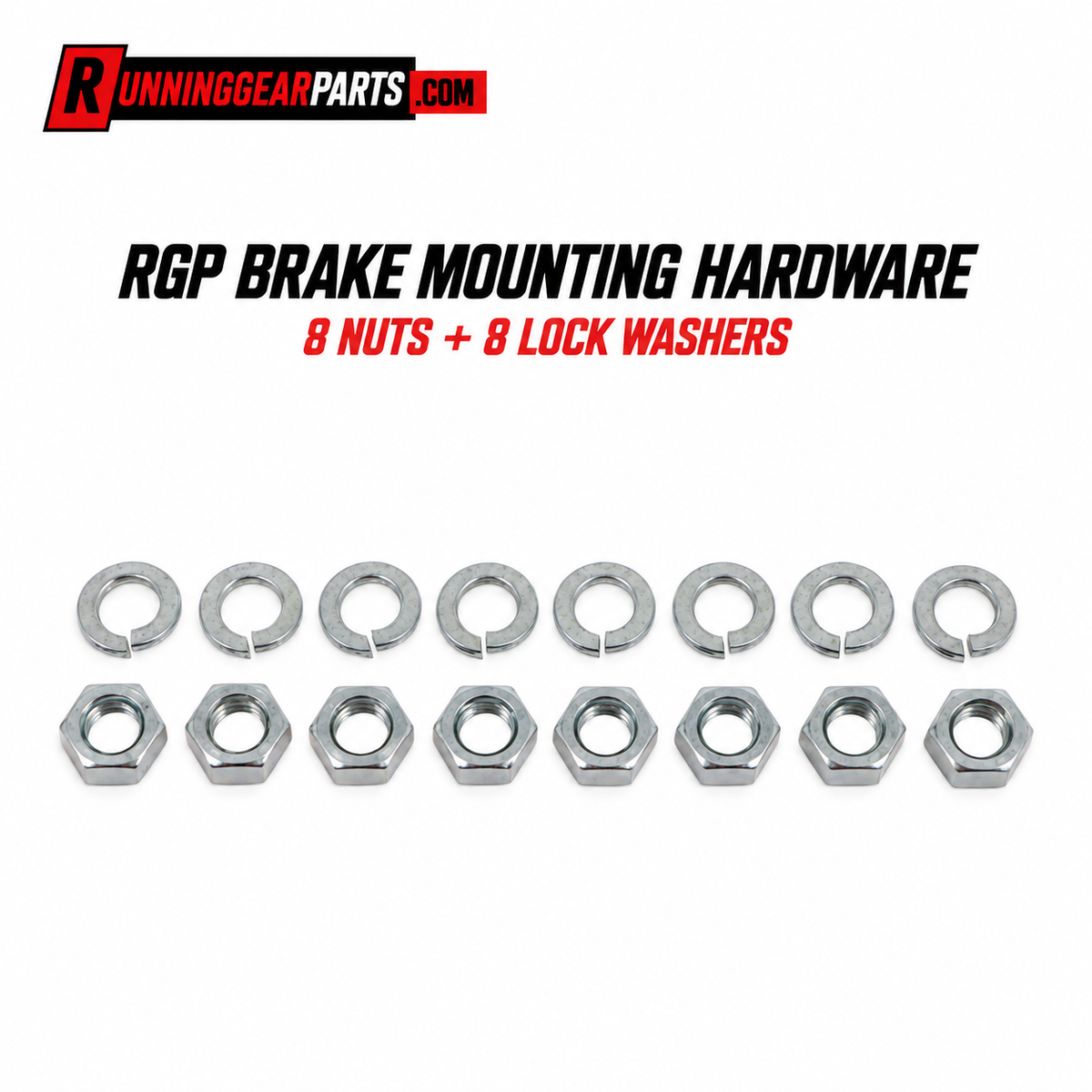 set of 10 brake nuts and 8 lock washers