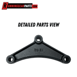 Trailer suspension equalizer for RGP 3,500-7,000 lb Axles, black textured metal with a curved triangular shape and three bolt holes.