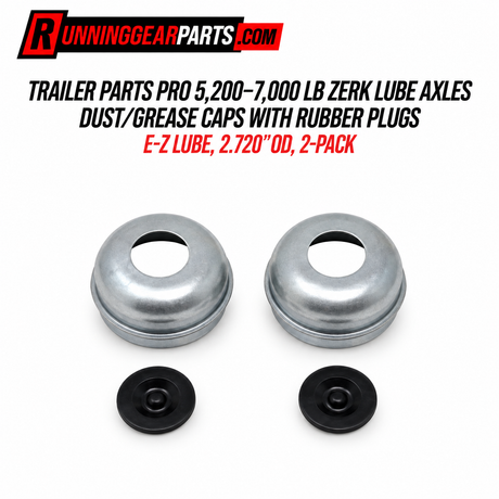 two silver metal axle dust/grease caps